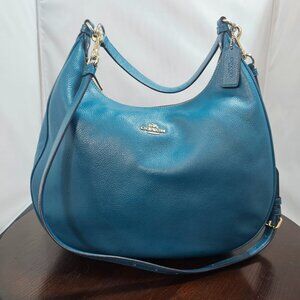 Coach Harley Hobo Bag Teal Jade Leather with Gold Hardware Crossbody F38259 2016
